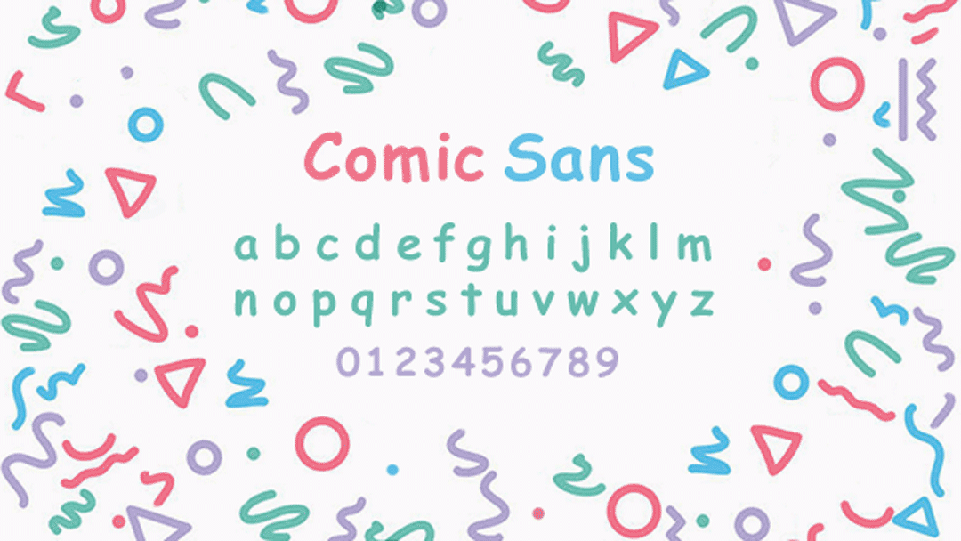 A typographic specimen of Comic Sans MS.