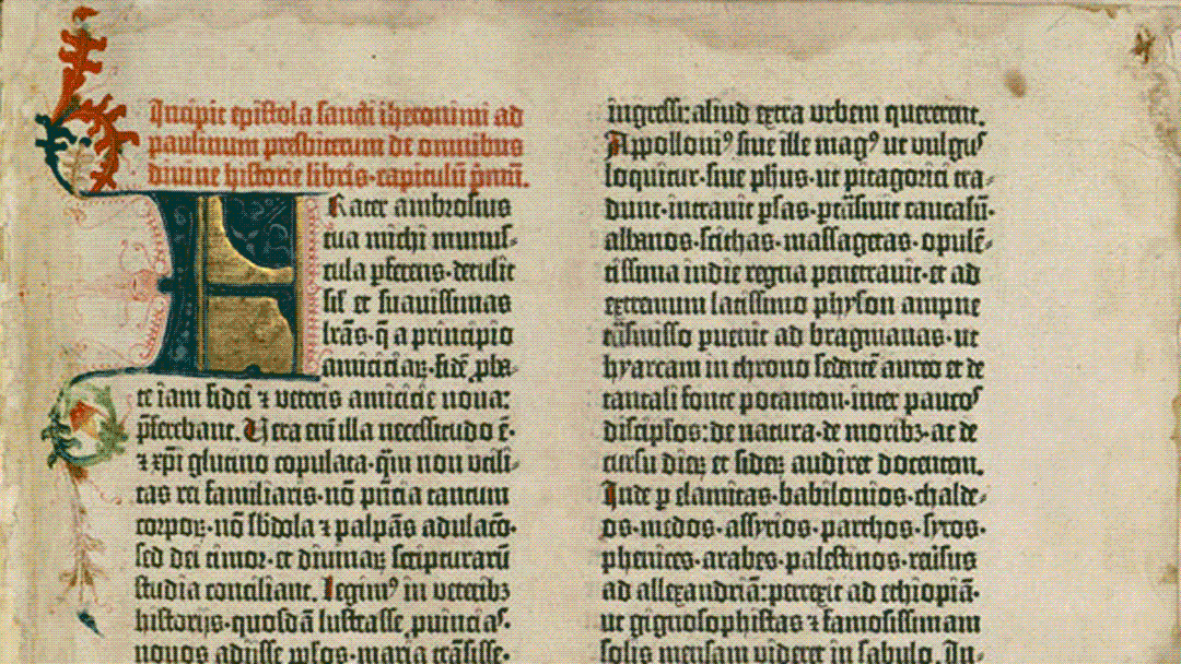 A random page from the Gutenberg Bible.