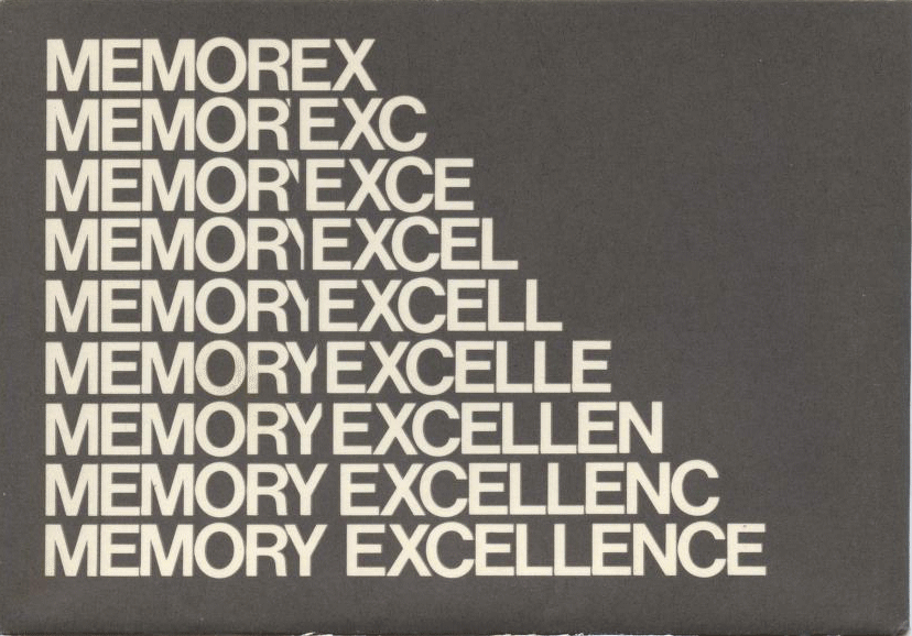 Memorex floppy sleeve dated roughly 1975–1995